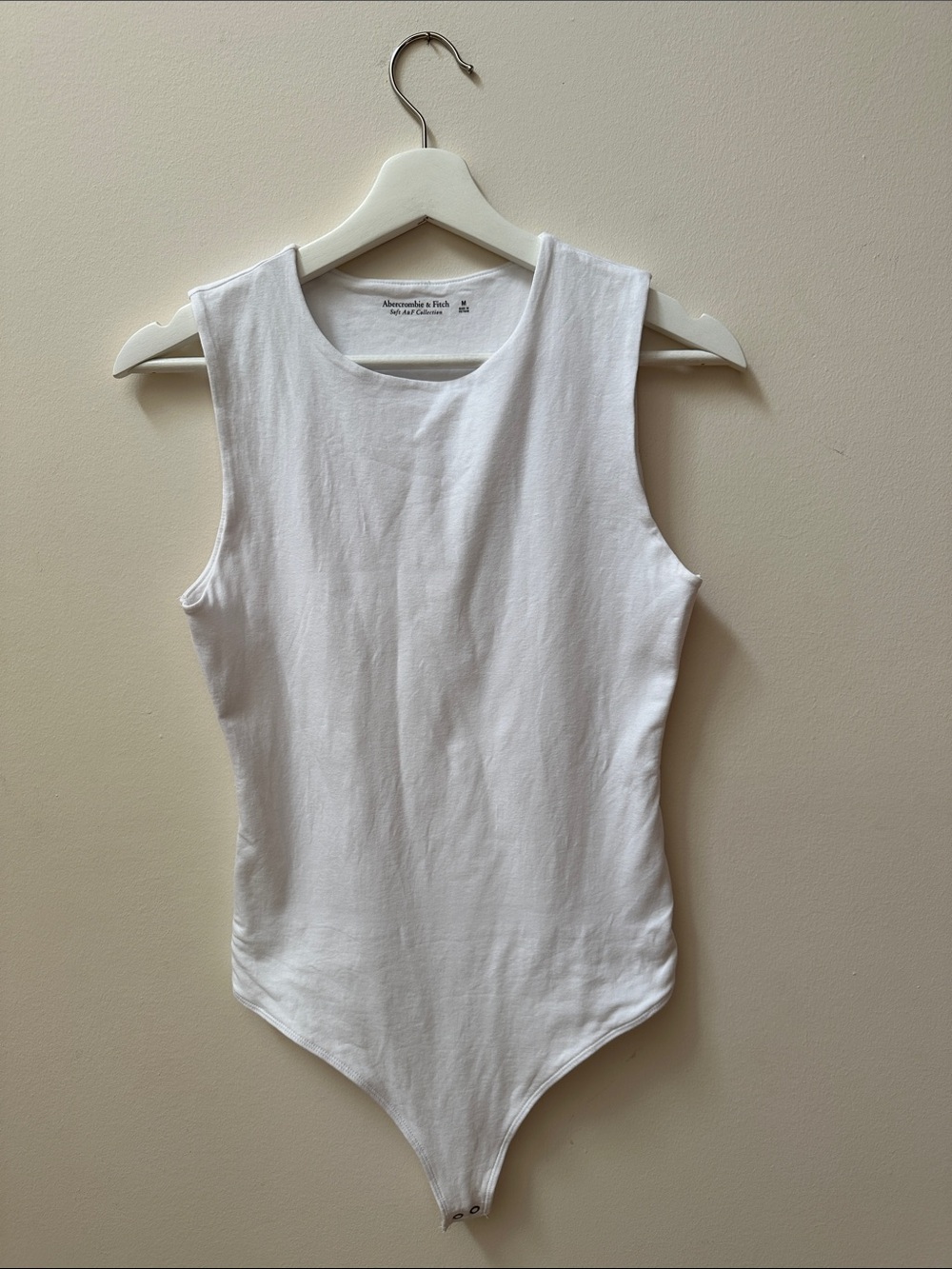 Abercrombie & Fitch White Sleeveless Bodysuit